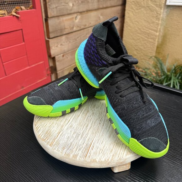 Adidas Trae Young 2.0 Basketball Shoes Sneakers Men\'s 7 Black Solar Green Sporty main image 8
